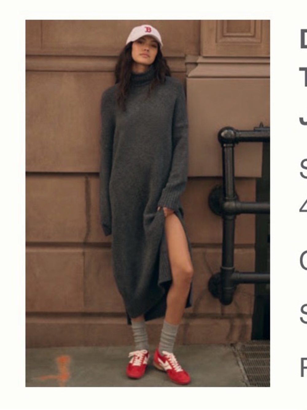 Anthropologie Cozy Charcoal Turtleneck Sweater Dress - Women